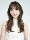 くびれヘア/アプリコットオレンジ/ハイライトカラー/韓国/原宿