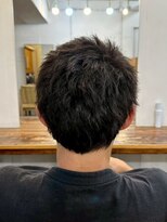 ファルベ(Farbe) ・スパイキーショートブルーブラックフェザーパーマサーフカール