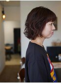 ボルドーボブパーマ