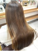 くびレイヤーグレーベージュニュアンスカラー白髪染め白髪ぼかし