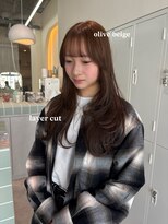 ネウィ 広島(newi)&nbsp;ブリーチなしダブルカラー/オリーブベージュ/韓国レイヤーカット