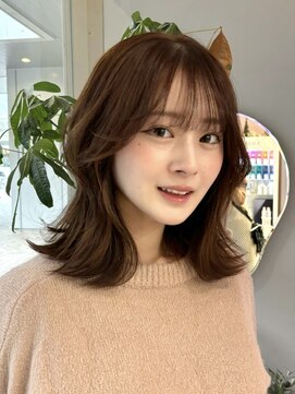 ★美髪縮毛矯正くびれ巻き◎小顔カット×ツヤ感ショコラブラウン