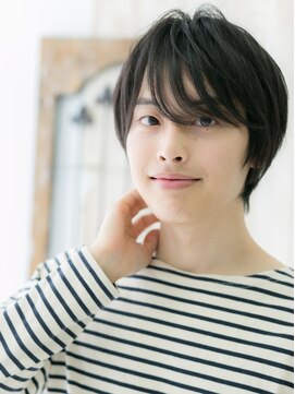 モッズヘア メン 仙台愛子駅前店(mod's hair men) 爽やか刈り上げない七三分けブラックくせ毛風ショートb仙台