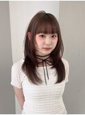 オリーブブラウン/レイヤーカット/透明感カラー/韓国ヘア