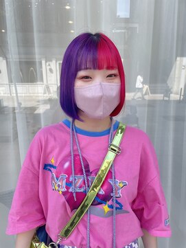 ハイブ 金沢(Hive) ハイトーン2トーンカラーブリーチ艶髪ショートボブ髪質改善