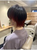韓流マッシュウルフインナーカラーレッド