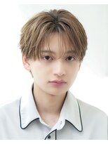 オーシャントーキョー 渋谷神南(OCEAN TOKYO)&nbsp;ハイライトミルクティーベージュツーブロックメンズマッシュ