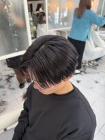 キャパ(CAPA)&nbsp;小顔ワンレンボブルフベージュ黒髪ハイライト2