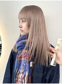 ペールピンクブロンドシルバーホワイトベージュ顔周りレイヤー
