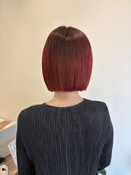 シアアルン 新小岩店(SHEER alun) オレンジカラー/ぱつっとボブ