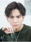 波巻きアップバングショート