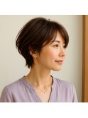 ミセススタイル　レイヤーショートボブ　30代 40代 50代 60代
