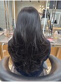 黒髪カタログオリーブグレーココアベージュ小顔に見せるヘア博多