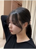韓国　顔周りポニーテール