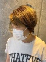 ヘアーデザイン ヴィフ(HAIR DESIGN vif) 【お客様スタイル】バレイヤージュショート、夏style
