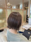 大人可愛い 外ハネボブ 艶髪カラー【アッシュベージュ】20代30代