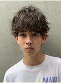 波巻きパーマメンズパーマメンズヘアツーブロックツイストパーマ