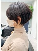 絶壁解消ひし形小顔30代40代50代前髪なしショートボブ【中村】