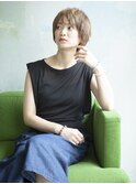 デザインカラー/シルキーベージュ/グレージュカラー/斜めバング