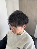 マッシュパーマ/ウルフ/アッシュブラック/カルマパーマ/川口10