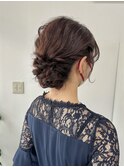ふんわり編み込みシニヨン