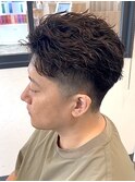 オールバックパーマ