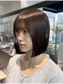 イメチェン外ハネボブ美髪ワイドバングレイヤー縮毛矯正/横浜