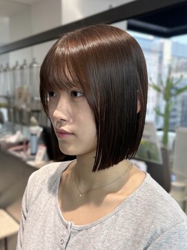 ロンドシエル 横浜(Lond ciel) イメチェン外ハネボブ美髪ワイドバングレイヤー縮毛矯正/横浜