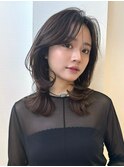 くびれヘア/顔周り/韓国/レイヤーカット/黒髪/ロング/前髪北千住