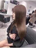 ハイライトカラーミルクティーベージュレイヤーカット