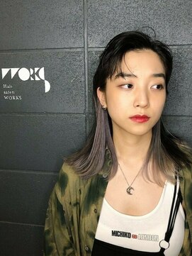 ワークス 下北沢(WORKS) かき上げ無造作外人風イヤリングカラー【下北沢】