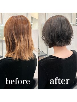ヘアサロン ドットプラス 町田店(dot. plus) ミニボブパーマ風/ミディアムヘア/暗めカラー/町田