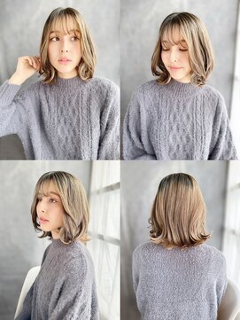 ラピス 銀座 blue店(Lapis) 《30代～大人透明感》白髪ぼかしハイライト＋艶カラー[銀座]