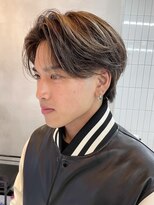 ニコトウキョウ 新宿(nico TOKYO)&nbsp;メンズセンターパートウルフセンターパートニュアンスパーマ襟足