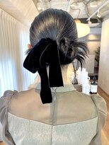 サンルーム(SUN room) タイトカチモリリボンツヤ髪暗髪お呼ばれヘア大人可愛い