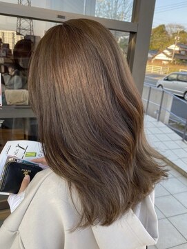 ルー(loup) オリーブベージュ/髪質改善/ブリーチなし/ニュアンスカラー/天神