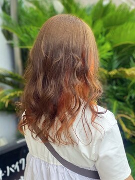 テトテ 門戸厄神店(tetote) 【tetote村山のサロンスタイル】インナーカラー×オレンジ