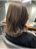 20代30代40代大人かわいいマロンベージュ_外ハネ