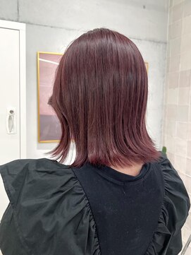 ローウェ 渋谷(Louwe) ラベンダーピンク × 切りっぱなしボブ 【Louwe 渋谷 mitsuki】