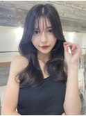 小顔見せ韓国ヘア くびれヘア ツヤカラ ー 顔まわりカット 艶