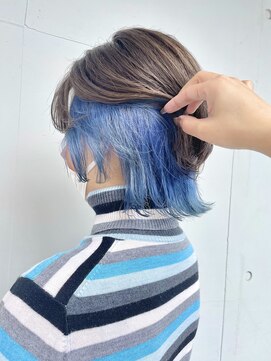 カリーナコークス 原宿 渋谷(Carina COKETH) ブルー/インナーカラー/ダブルカラー/イヤリングカラー/ウルフ