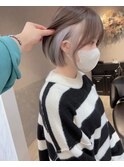 ダブルカラー/インナーカラー/イヤリングカラー/前髪カット/大名