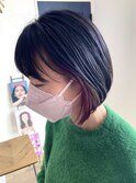 ピンクインナーカラーブリーチダブルカラー