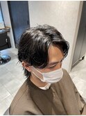 ニュアンスパーマ・センターパート・ウルフ