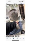 ハイライトバレイヤージュダブルカラーミルクティーベージュ