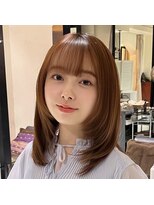 クラン 横浜(Clanc) くびれヘア ハイライトカラー アプリコットオレンジ 夏