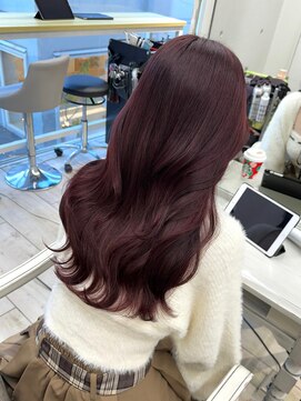 シーン(seen) ★ブリーチなし秋冬カラーピンクブラウンレイヤーカット★