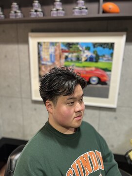 グロウヘアワークス(grow hair works) フェザーパーマ×ホワイトメッシュ