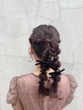 ミンクスリッカ 表参道(MINX RICCa) 編みおろしアレンジ