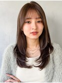 サイドバング前髪デジタルパーマうるツヤシースルーバング